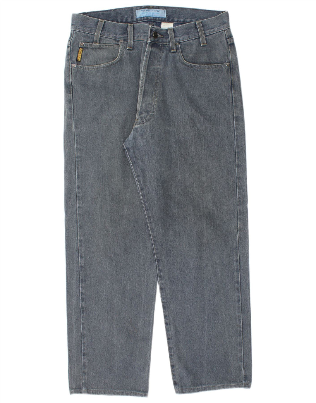 Armani Herren Straight Jeans W33 L27 Blaue Baumwolle