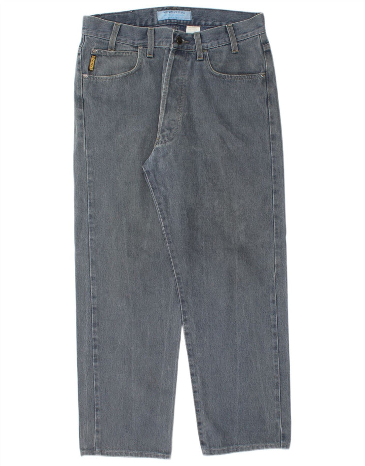 Armani Herren Straight Jeans W33 L27 Blaue Baumwolle