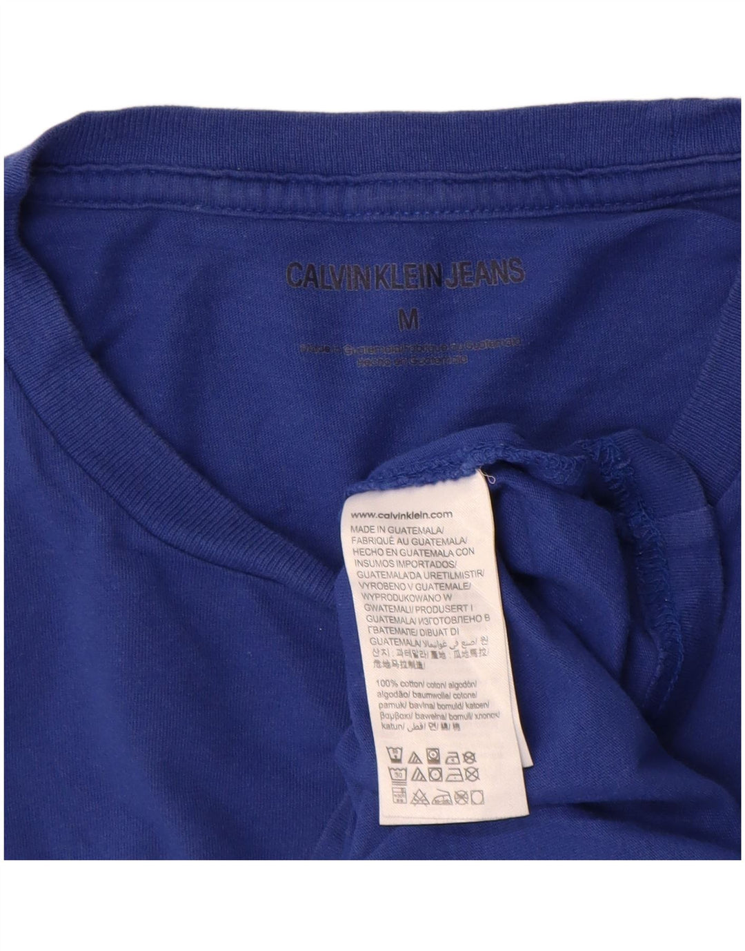 Calvin Klein Jeans Herren-T-Shirt mit Grafik, mittelblaue Baumwolle