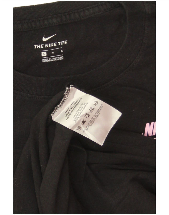 NIKE Damen Top Langarm UK 16 Large Schwarz Baumwolle