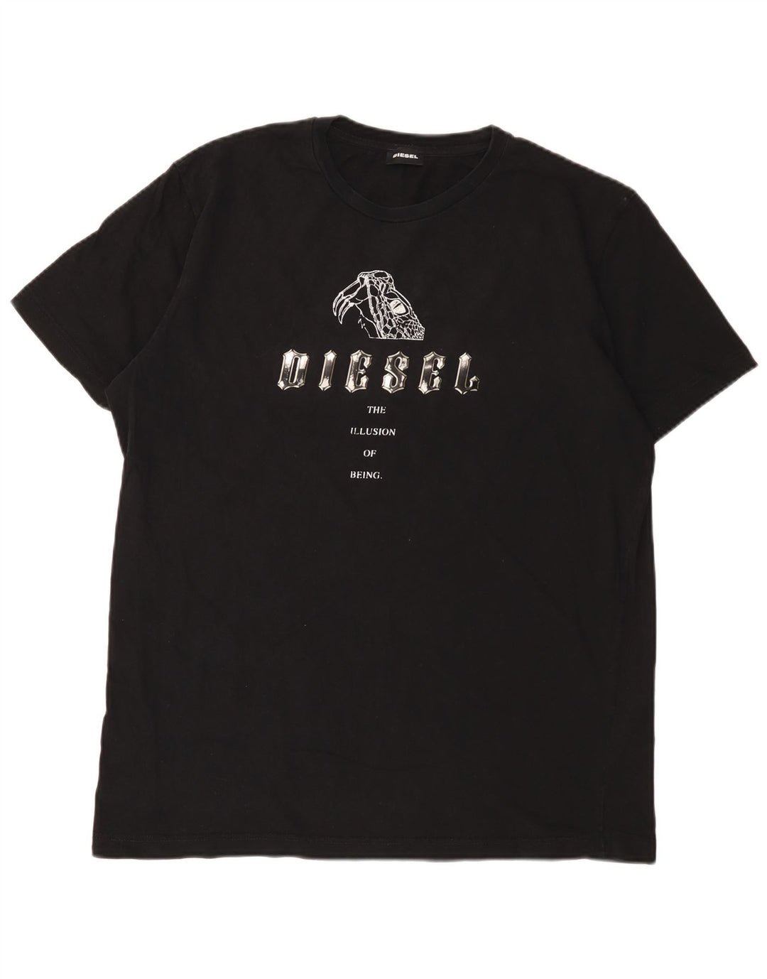 Diesel Herren Graphic T-Shirt Top XL Schwarz Baumwolle