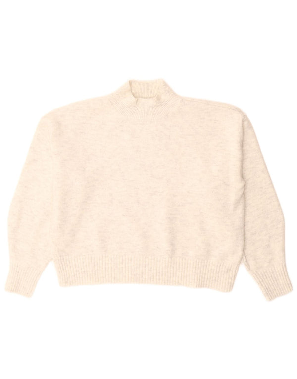 Marks & Spencer Damen-Pullover mit Rollkragen, UK 14, Mittelweiß