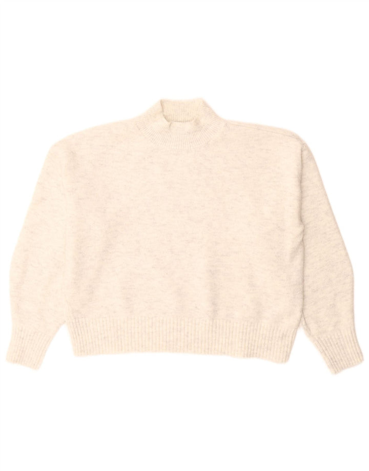 Marks & Spencer Damen-Pullover mit Rollkragen, UK 14, Mittelweiß