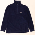 FILA Mens Zip Neck Fleece Jumper XL Navy Blue Polyester Vintage Fila and Second-Hand Fila from Messina Hembry 