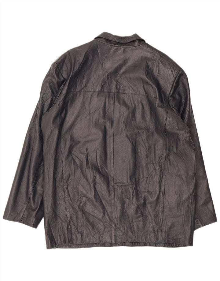 Kiros Herren Lederjacke IT 54 2XL Marineblau