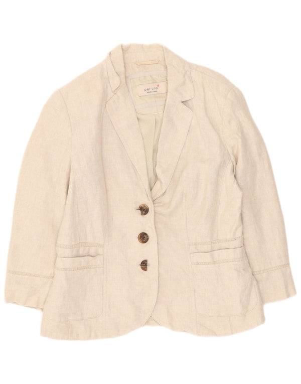 Marks & Spencer Damen Per Una 3/4-Ärmel-Blazerjacke UK 10 Small Beige