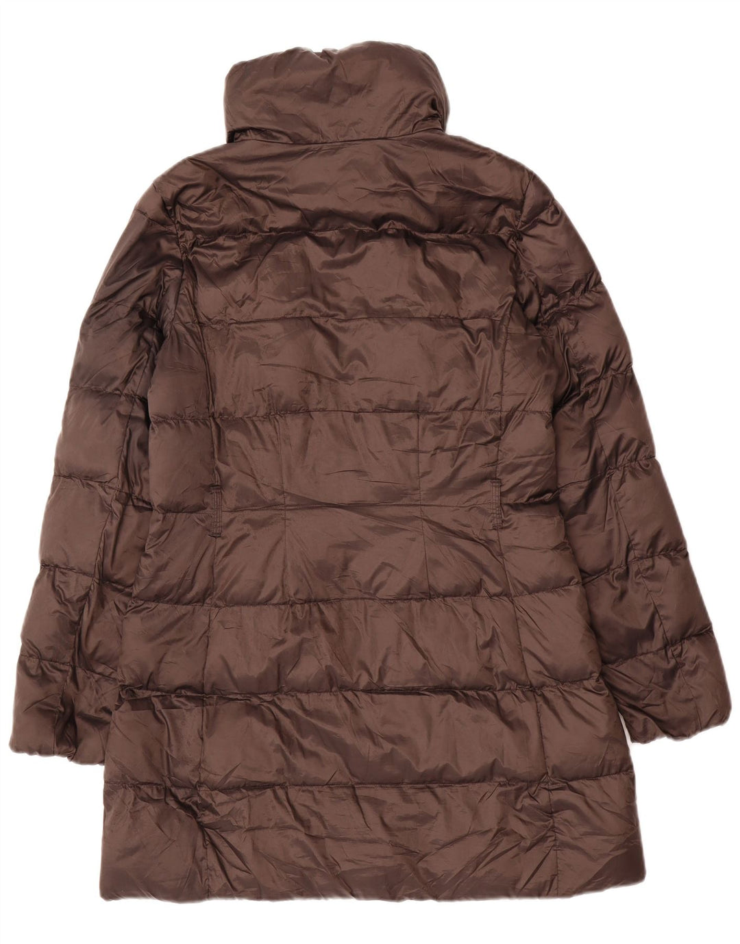 Massimo Dutti Damen Wattierter Mantel UK 14 Mittelbraunes Polyamid
