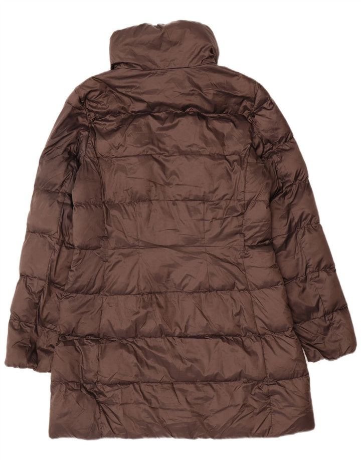 Massimo Dutti Damen Wattierter Mantel UK 14 Mittelbraunes Polyamid