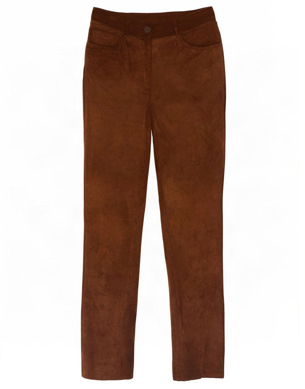 Jones Damen Slim Wildlederhose EU 36 Small W26 L28 Braunes Leder