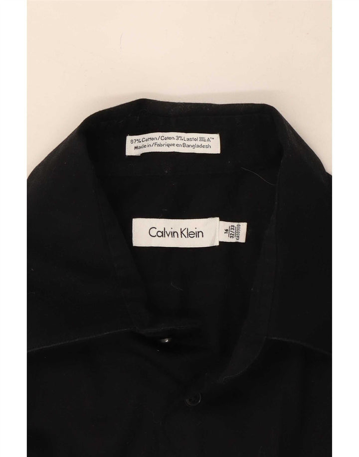 Calvin Klein Herrenhemd Größe 16 Große schwarze Baumwolle