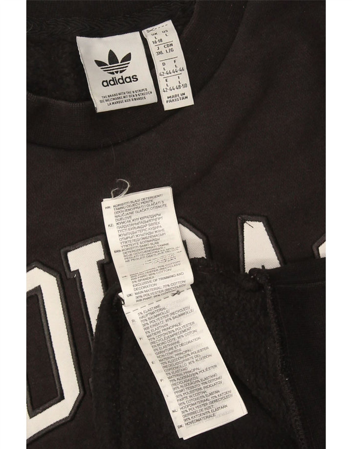 Adidas Damen Graphic Oversized Sweatshirt Pullover UK 16/18 Large Schwarz