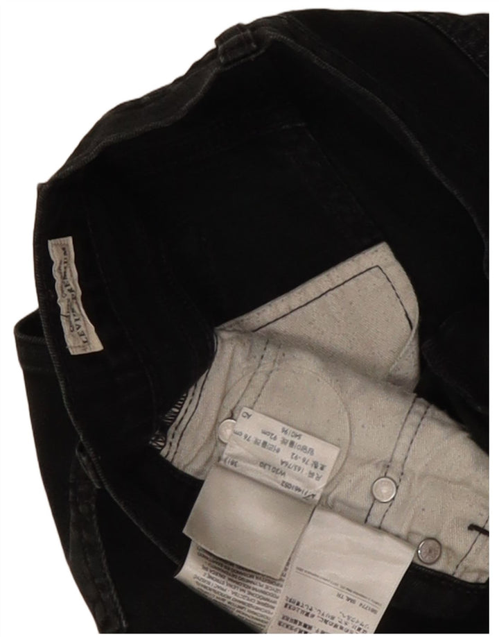 Levi's Herren Straight Jeans W30 L30 Schwarze Baumwolle