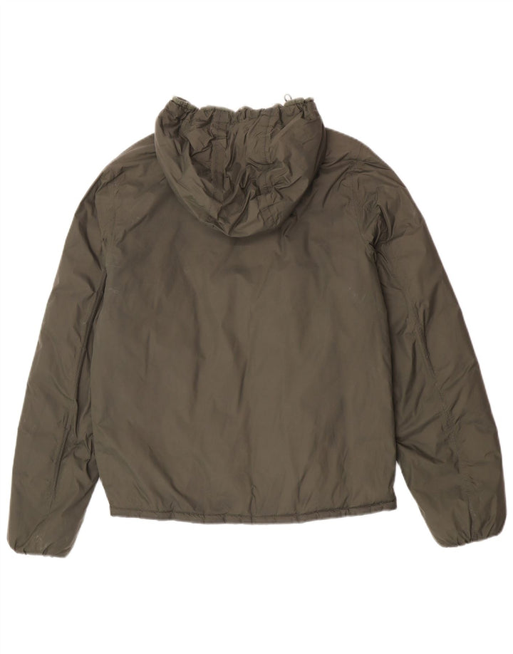 K-Way Herren Kapuzenjacke, wendbar, wattiert, UK 38, mittelgrün, Polyamid