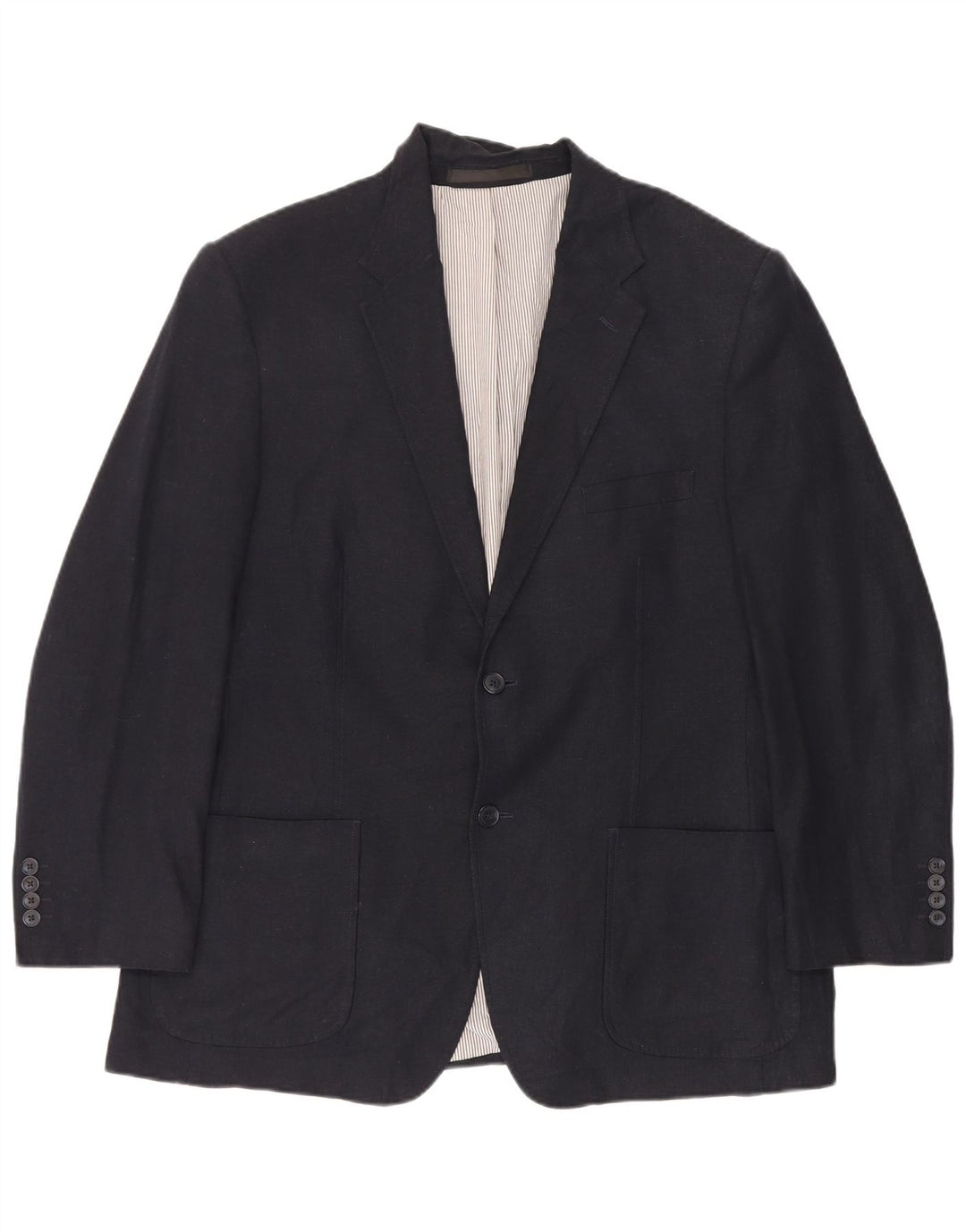 Marks & Spencer Herren-Blazer mit 2 Knöpfen, UK 44, XL, Marineblau, Leinen