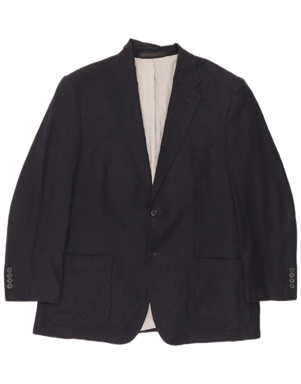 Marks & Spencer Herren-Blazer mit 2 Knöpfen, UK 44, XL, Marineblau, Leinen