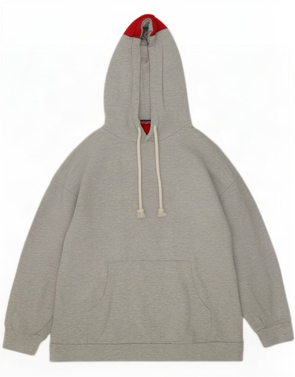 Zara Damen Trafaluc Graphic Hoodie Pullover UK 14 Mittelgrau Farbblock
