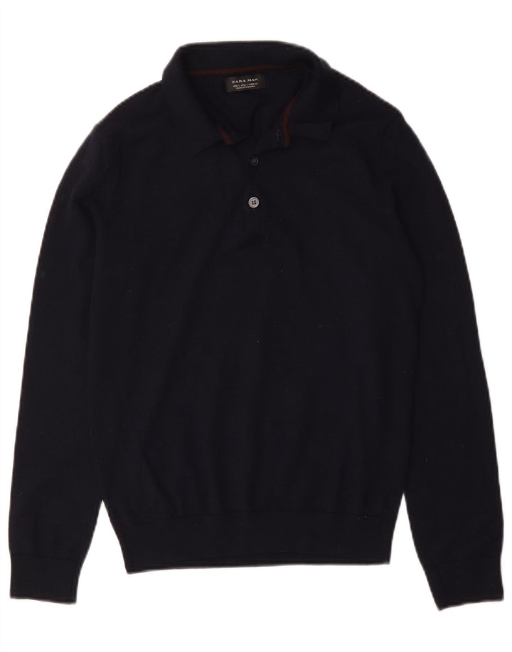 Zara Herren-Pullover mit Rollkragen, Größe S, Marineblau
