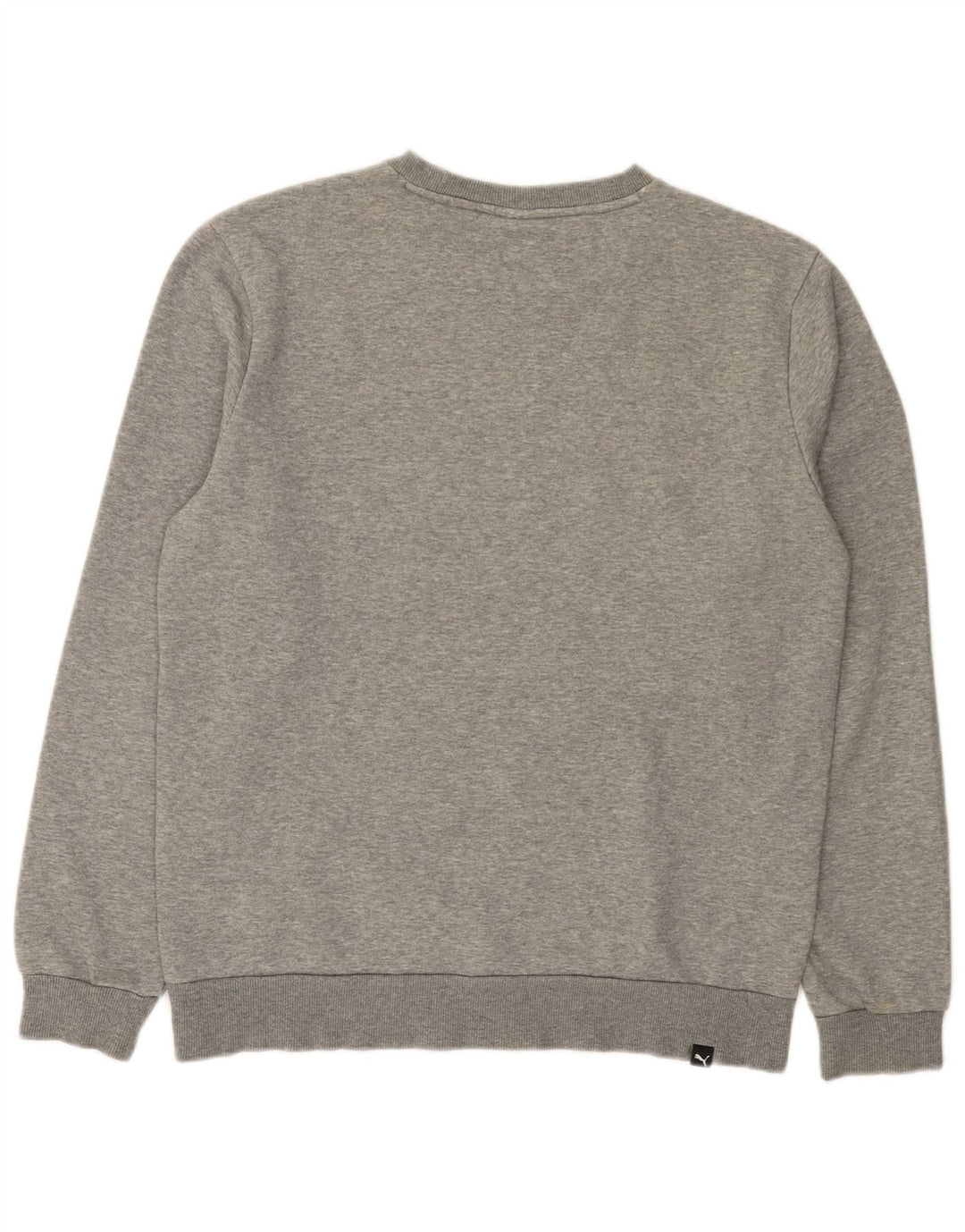 Puma Herren Grafik-Sweatshirt-Pullover aus mittelgrau gesprenkelter Baumwolle