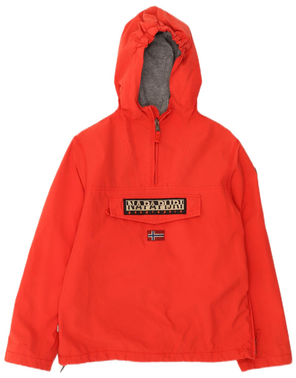 Napapijri Jungen-Anorakjacke mit grafischer Kapuze, 11–12 Jahre, rotes Polyamid