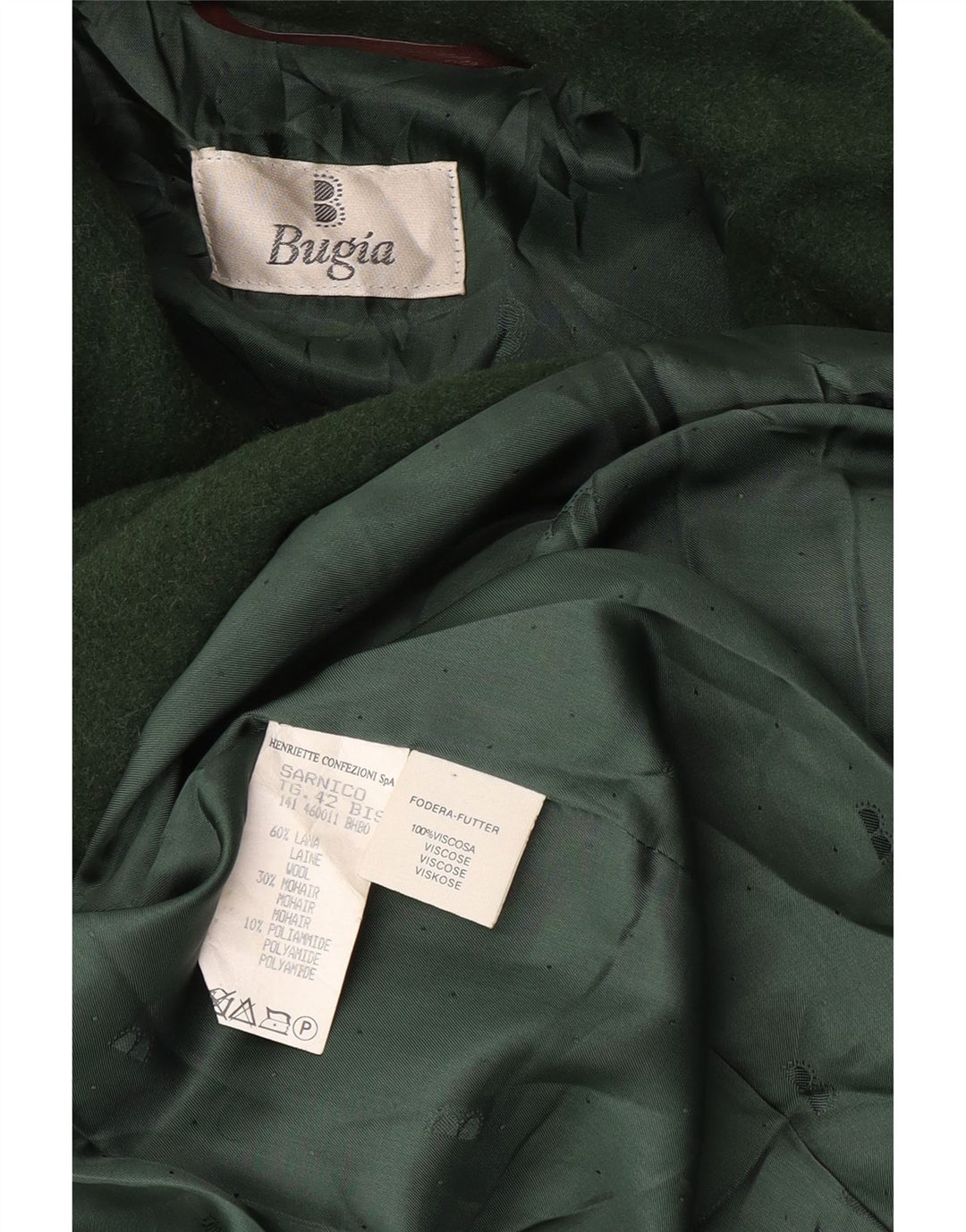 Vintage Damen Übergroßer Mantel UK 18 XL Grüne Wolle