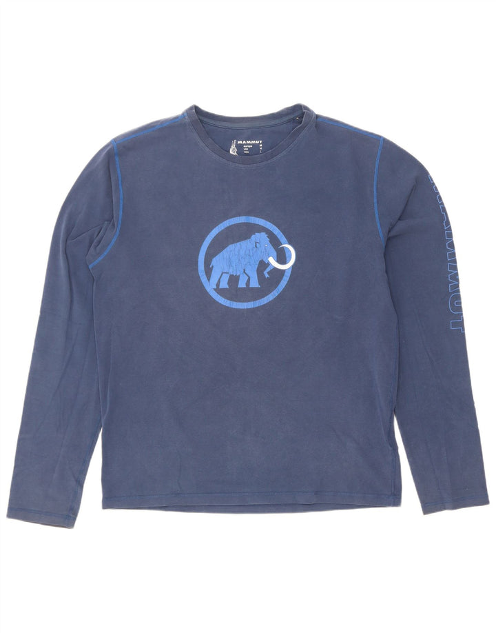 Mammut Herren Graphic Top Langarm mittelblaue Baumwolle