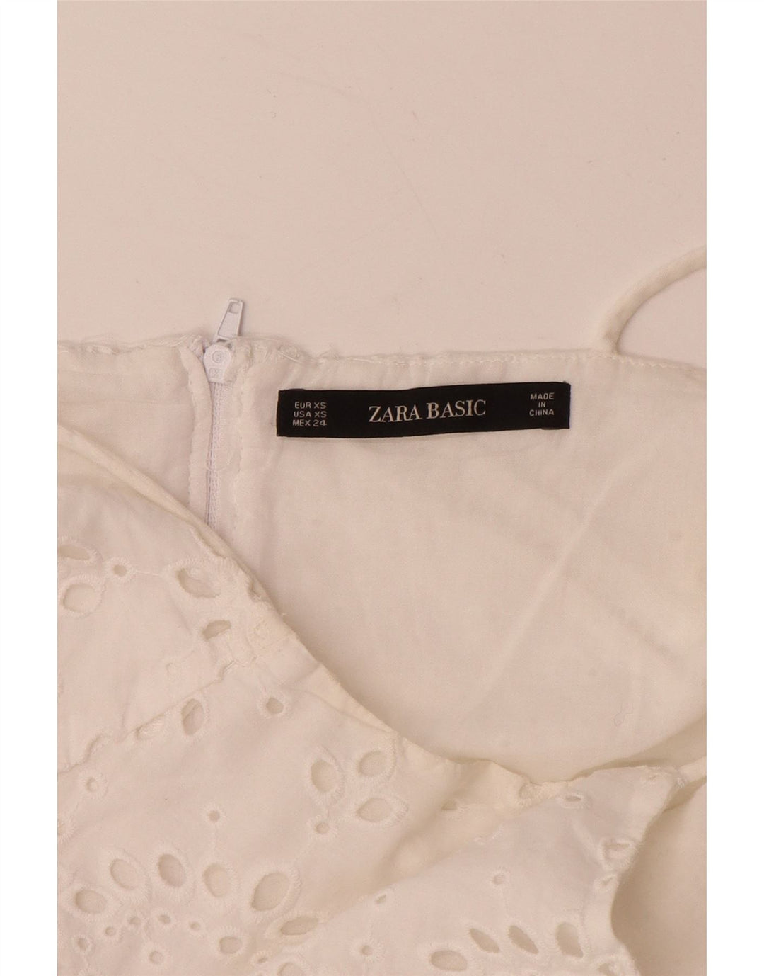 ZARA Damen Sommerkleid UK 6 XS Weiße Baumwolle