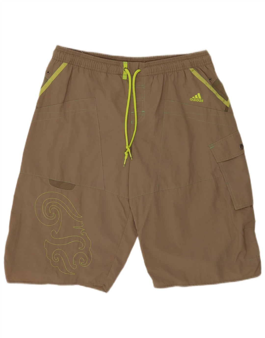 Adidas Herren Badeshorts mit Grafik, groß, Khaki, Nylon