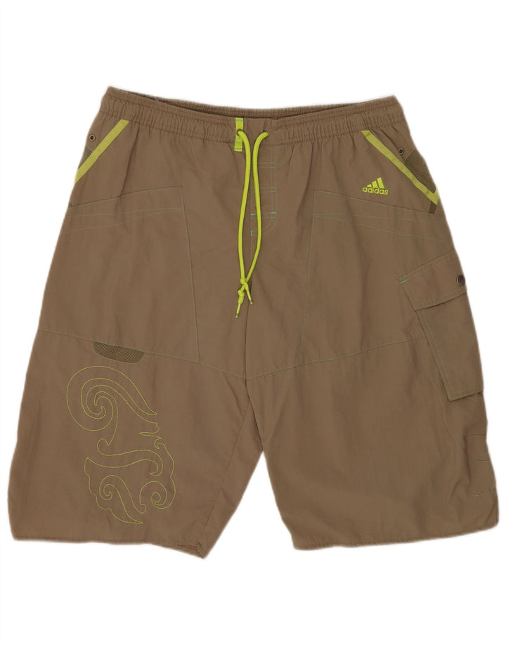 Adidas Herren Badeshorts mit Grafik, groß, Khaki, Nylon