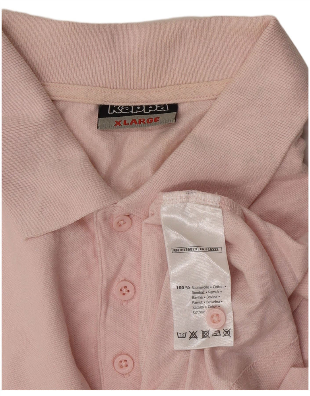 Kappa Herren Poloshirt XL Rosa Baumwolle