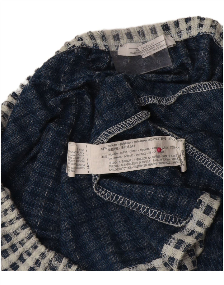 Zara Damen Trafaluc Crop Top UK 10 Small Blue Check Polyester