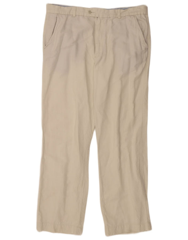 Marks & Spencer Herren Blue Harbour Straight Anzughose W40 L33 Off White