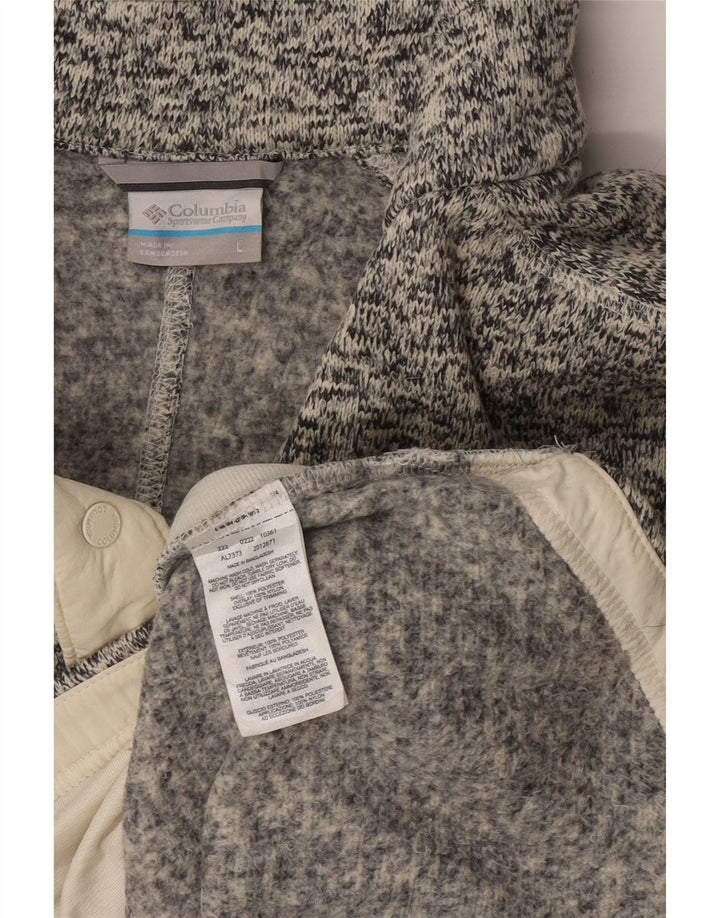 Columbia Herren-Sweatshirt mit Knopfkragen, großes, grau meliertes Polyester