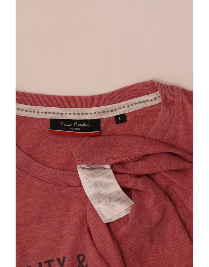 Pierre Cardin Herren-T-Shirt mit Grafik, groß, rosa, Polyester
