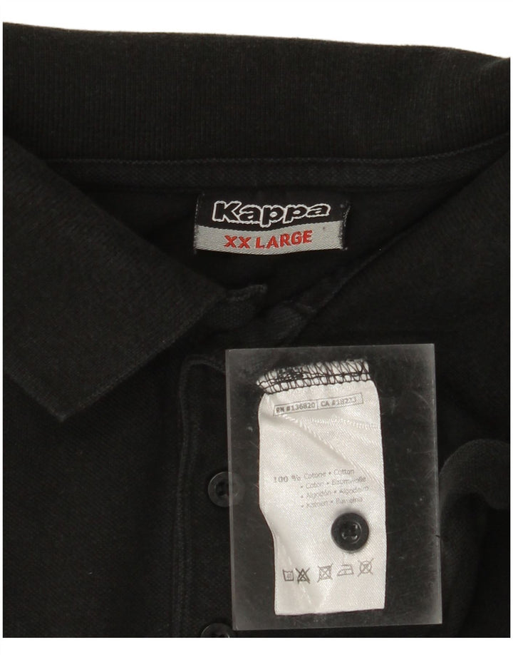 KAPPA Herren Poloshirt 2XL Schwarz Baumwolle