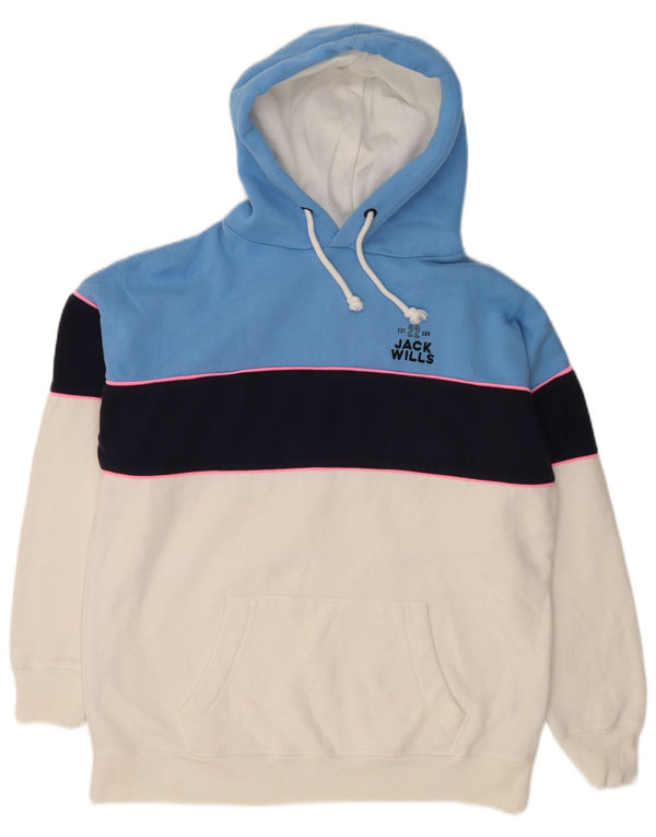 Jack Wills Damen-Kapuzenpullover mit entspannter Passform, UK 10, Größe S, Blau, Farbblock
