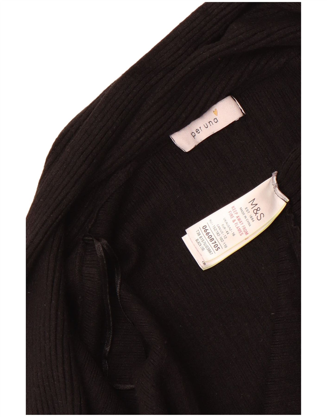 Marks & Spencer Damen Per Una Offener Cardigan Pullover UK 16 Large Schwarz
