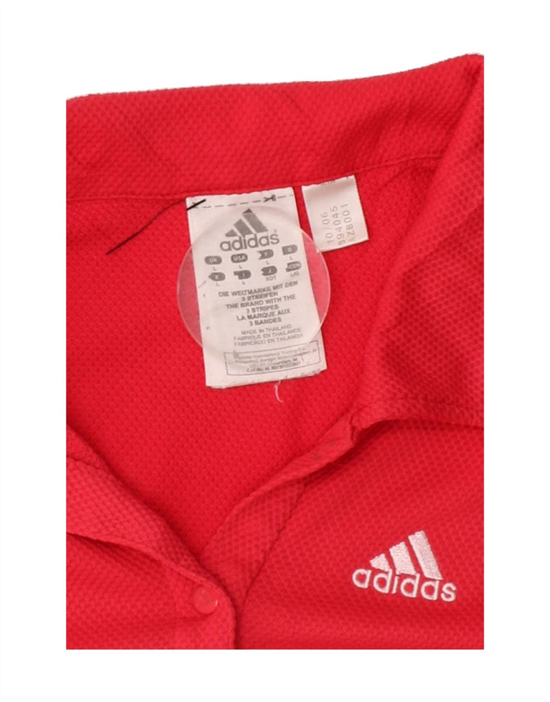 ADIDAS Womens Polo Shirt UK 16 Large Red Floral Polyester Vintage Adidas and Second-Hand Adidas from Messina Hembry 