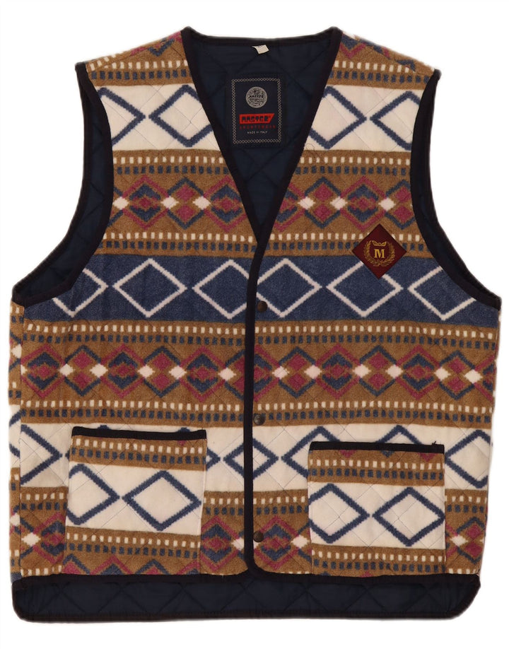 Master Herren-Fleeceweste UK 42 XL Mehrfarbiges geometrisches Polyester