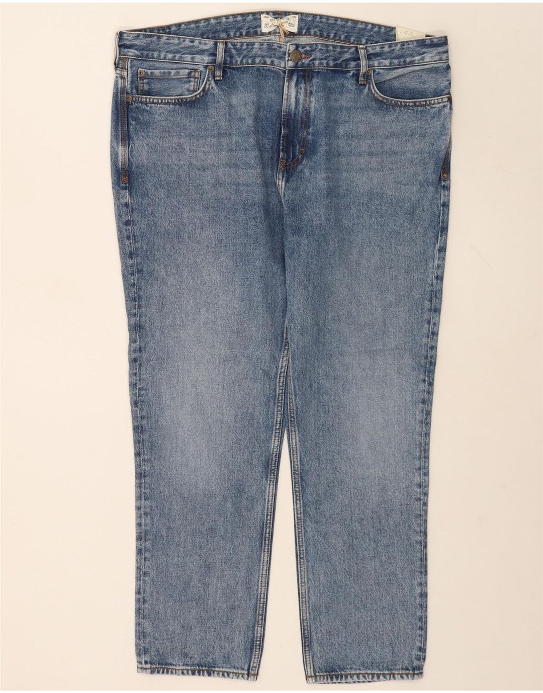 Fat Face Herren Tapered Jeans W42 L29 Blaue Baumwolle