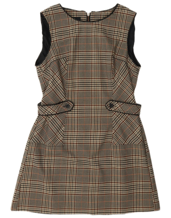 Next Ärmelloses A-Linien-Kleid für Damen, Größe 44, Mittelgrau mit Hahnentrittmuster