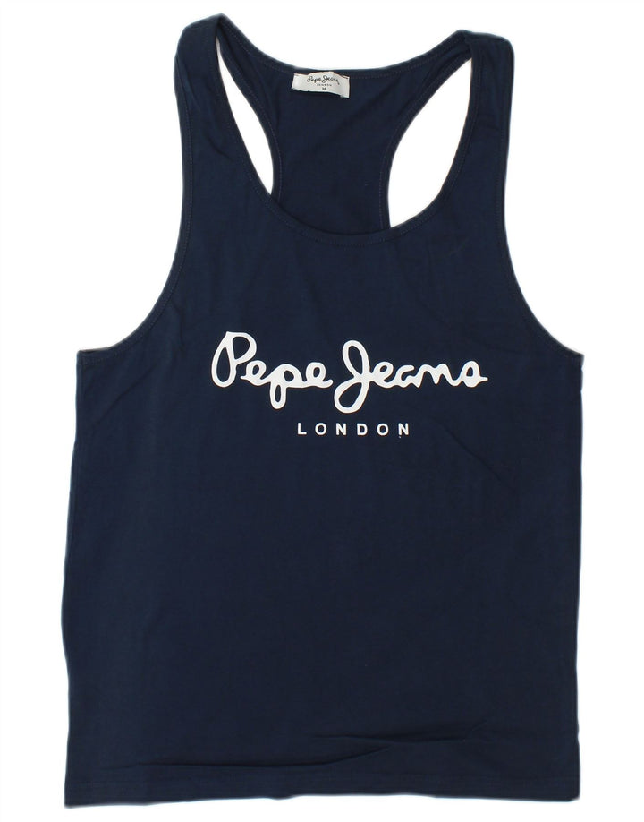 PEPE Jeans Herren-Weste mit Grafik, mittlere Marineblau-Baumwolle