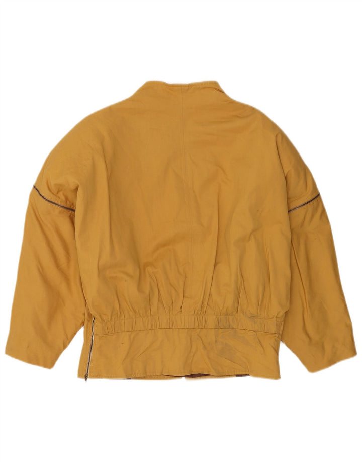 Vintage Damen Bomberjacke IT 42 Mittelgelbe Baumwolle