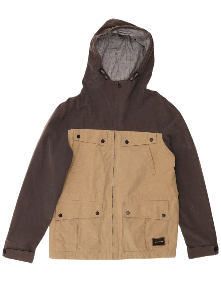 QUIKSILVER Herren-Utility-Jacke mit Kapuze, UK 36, Größe S, Beige, Colourblock-Baumwolle