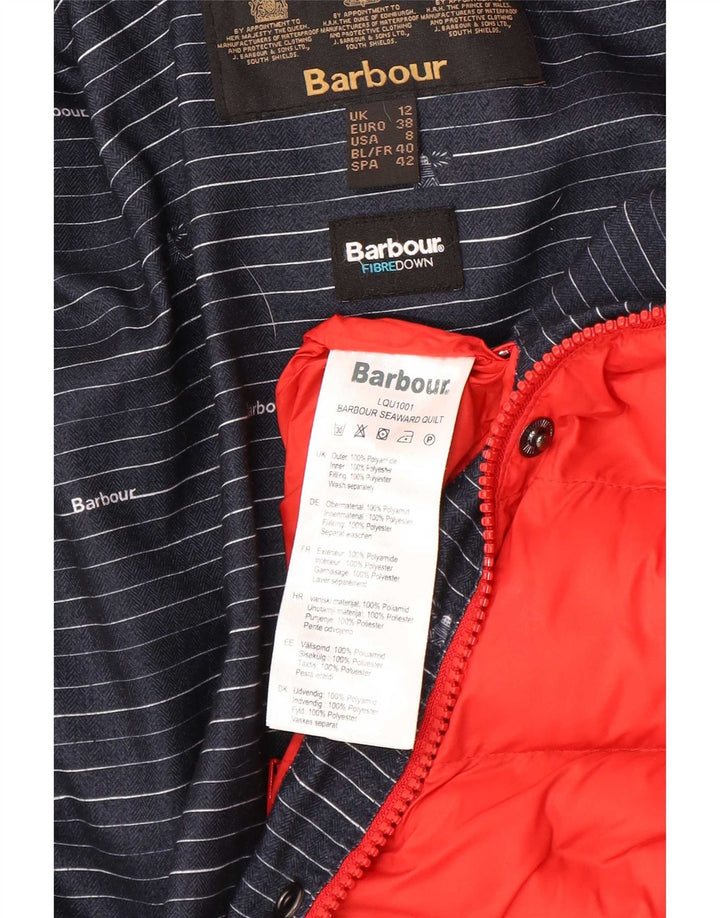 Barbour Wattierte Damenjacke mit Kapuze, UK 12, Mittelrot, Polyamid