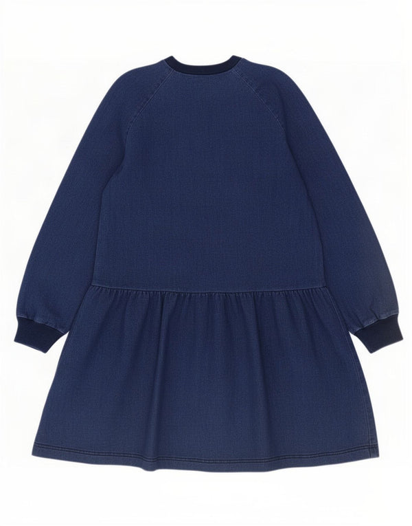 Zara Damen Langarm-Sweatshirt-Pulloverkleid UK 14 Mittelblau