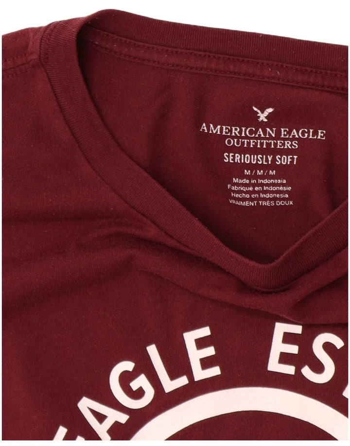 AMERICAN EAGLE Herren-T-Shirt mit Grafik, mittelgroß, Burgunderrot, Baumwolle