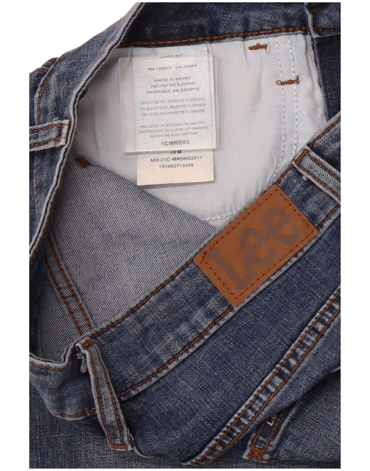 LEE Damen-Bermuda-Jeansshorts mit mittlerer Leibhöhe, normal, US 10, Größe L, W28, Blau