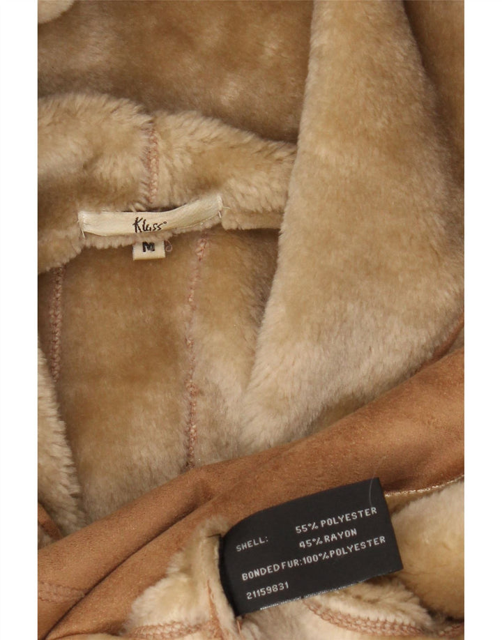 Klass Sherpa-Jacke mit Kapuze für Damen, UK 12, mittelbeigefarbenes Polyester