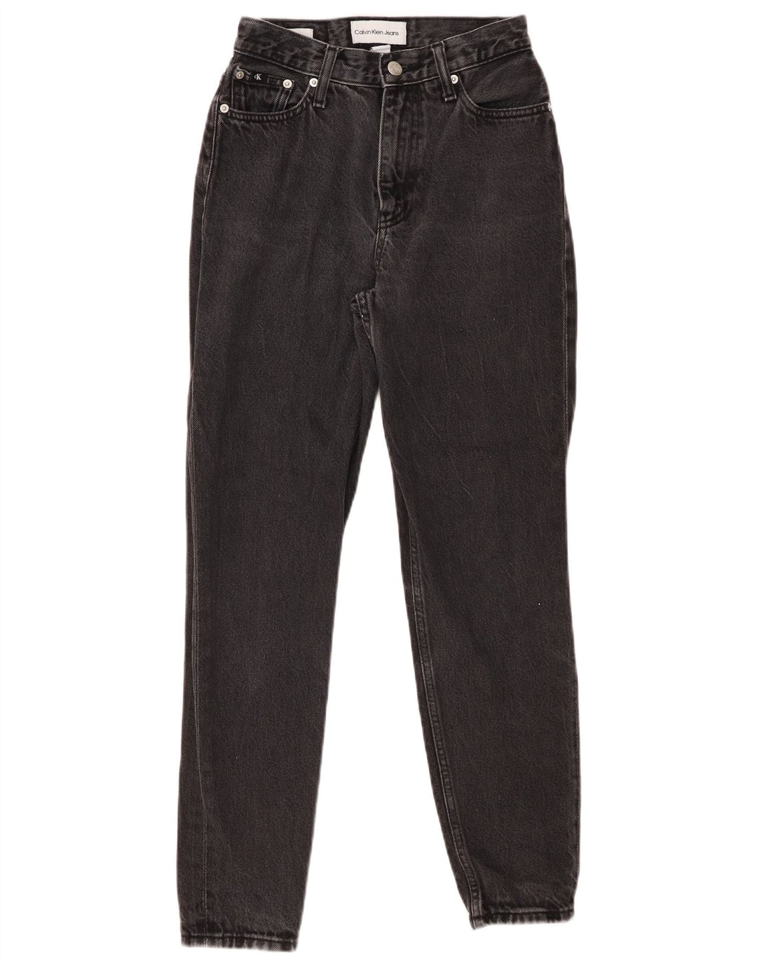 CALVIN KLEIN Damen Slim Jeans W25 L27 Schwarze Baumwolle