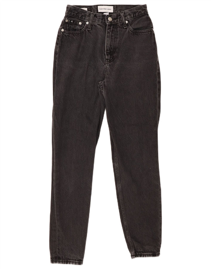 CALVIN KLEIN Damen Slim Jeans W25 L27 Schwarze Baumwolle